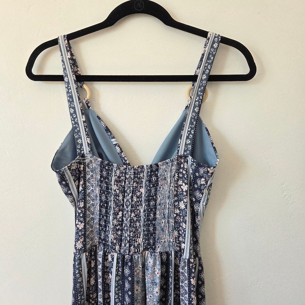 Derek Heart Paisley Floral Maxi Dress Twist Front Y2K 90s Beach Vacation Large - Picture 12 of 13